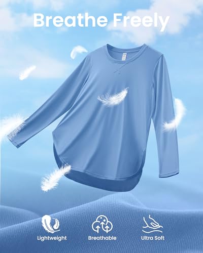 Image of G4Free Lightbreeze Womens UPF 50+ Long Sleeve Workout Tops Quick Dry UV Sun Shirt Running Gym Hiking Yoga Casual Lightweight