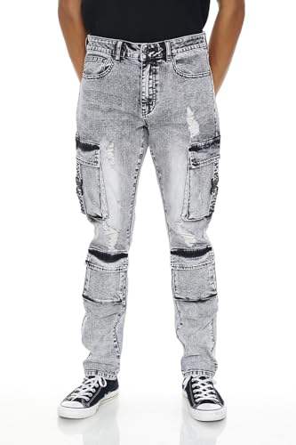 Forever 21 Men's Acid Wash Slim-fit Cargo Jeans2