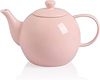 Vista 8 de Sweejar Tetera de porcelana con infusor de acero inoxidable extraíble, apto para microondas y lavavajillas, para té suelto, infusor de té para Negro