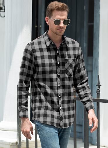 Image of Betusline Boy and Men Button Down Plaid Shirt