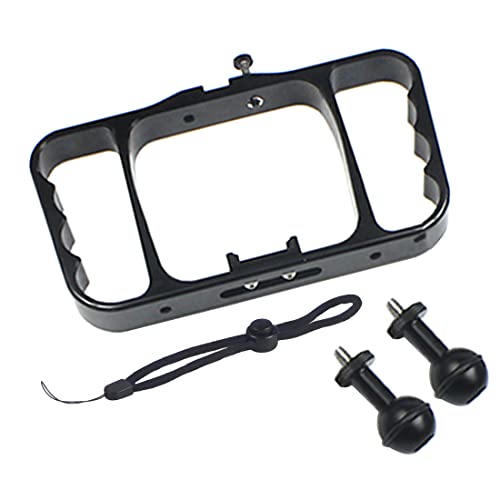 NovelGoal CNC Aluminum Diving Camera Mount Photography Bracket for Action Camera Compatible with GoPro and Hero 13 (Black)