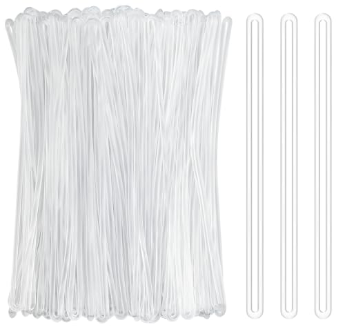 60 Pack Luggage Loop Straps Clear Plastic Luggage Tag Straps 6 Inch Worm Loops for Luggage Tags, Bag Tags