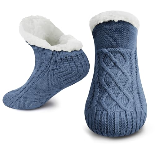 Image of Fluffy Fuzzy Warm Slipper Socks for Women Men Thick Fleece Lined Non-Slip Socks Indoor Floor ChristmasGiftsfor women Winter super Soft Warm Cozy Grip Socks