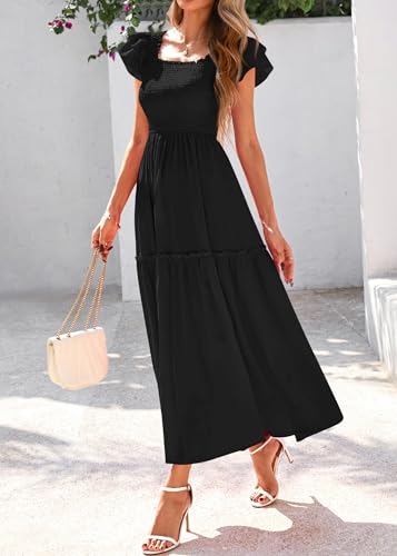 Image of KIRUNDO Smocked Summer Midi Dresses for Women 2026