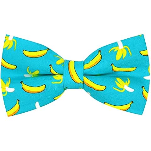 OCIA Mens Cotton Fun Pattern Bow Tie for Wedding Party Boys Kids Pre-tied Bowties (Banana) Cover