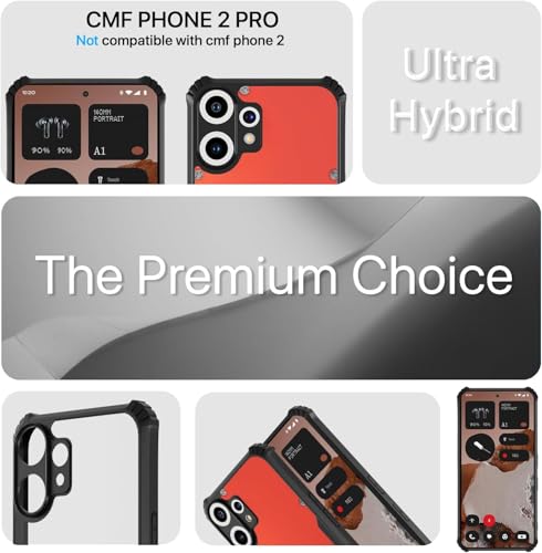 Image of ShieldTech PC Back Cover Case + Tempered Glass for CMF Phone 2 Pro | Shockproof Mobile Phone Back Cover Case with Scratch Resistant Screen Protector for CMF Phone 2 Pro | Transparent