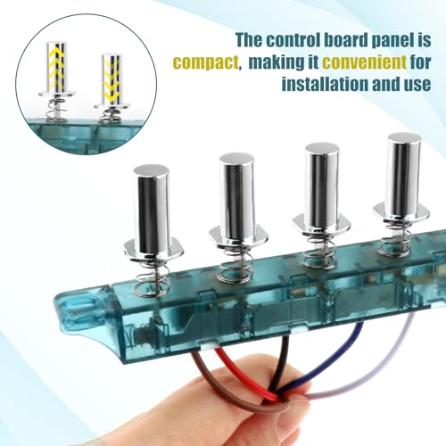 Range Hood Button Switch Button, Universal Accessories Switch Control Board Panel Controller, 5 Pushbutton, Random Color Green or Black