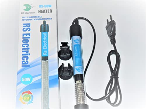 Image of RS Electrical Fully Automatic 50 Watts High Glass Aquarium Heater with Standby Light Indicator and auto on /Off Facility Imported