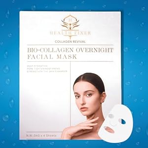 Bio-Collagen Overnight Facial Mask – Deep Hydrating, Moisturizing, Tightening, Firming Overnight Face Skin Treatment Mask – Lifting Collagen Deep Face Mask For All Skin Types – 4 Sheets