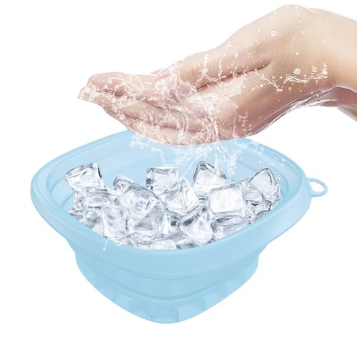Cuencos de silicona para la cara de hielo, bandeja de hielo de inmersión, cuencos plegables de compresión fría, herramienta de spa para apretar la piel para mujeres, niñas, esposa, madre, novia