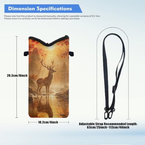 Image of Women Crossbody Cell Phone Purse Universal Mobile Phone Bag Purse with Shoulder Strap Bag Pouch Fits Most Smartphones for Travel, Beach, Deer Fall Leaf Autumn Pattern