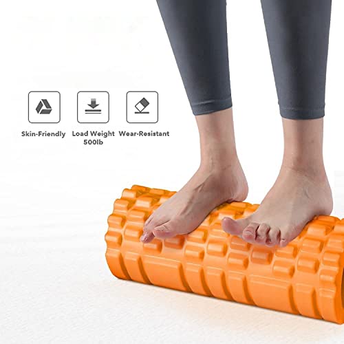 Image of Bodylastics 45cms Foam Roller for Pre & Post Workout Sessions, Deep Tissue Massage, Relief from Muscle Pain (45 cms, Orange)