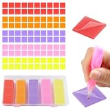 Phinus Diamond Art Wax 100 PCS, 5 Different Colors DIY Diamond Painting Wax with Storage Box for Adults and Kids, 2x2 cm Glue Wax for Diamond Art Painting