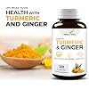 Turmeric and Ginger Capsules| Turmeric Curcumin with Ginger(120 Capsules) 500mg|Best Turmeric with Ginger Supplement|3rd Party Lab Tested
