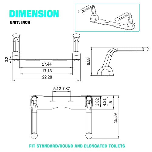 Grehge ety Rails, Toilet Handicap Rails with Arms, Baby Locks, Baby Proofing Cabinets,Baby Furniture Proofing - Thumbnail 6