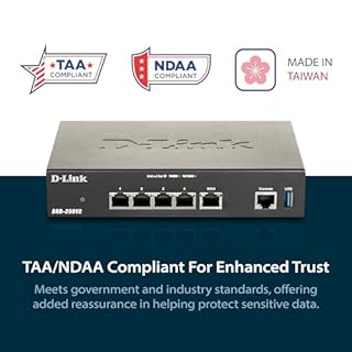 D-Link Gigabit VPN Router —Perfect for Remote and Hybrid Work —4 Port Gigabit Dual WAN Failover —Enterprise-Grade Encryption —Follows TAA/NDAA—Limited Lifetime Protection (DSR-250V2)
