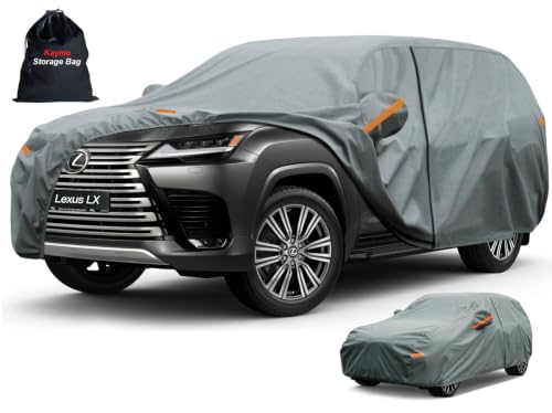 Image of Kayme Heavy Duty SUV Car Cover Custom Fit Lexus LX450 LX470 LX570 LX600 LX700h (1996-2026), Waterproof All Weather for Automobiles, Full Exterior Covers Sun Rain UV Protection.
