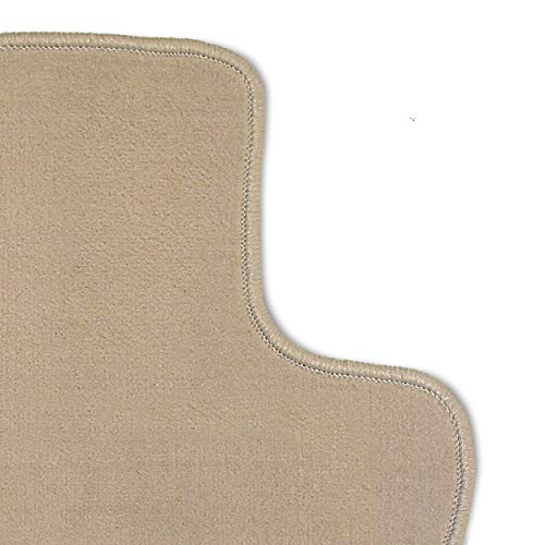 Bär-AfC Auto Fußmatten Exklusiv passend für Porsche Macan ab 2014, Autoteppiche Velours Beige, Rand Kettelung Beige, Trittschutz Kunststoff, Set 4-teilig, PO60607
