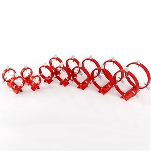 Anillos guía de 102 mm para telescopios con placa y tornillos en rojo 5