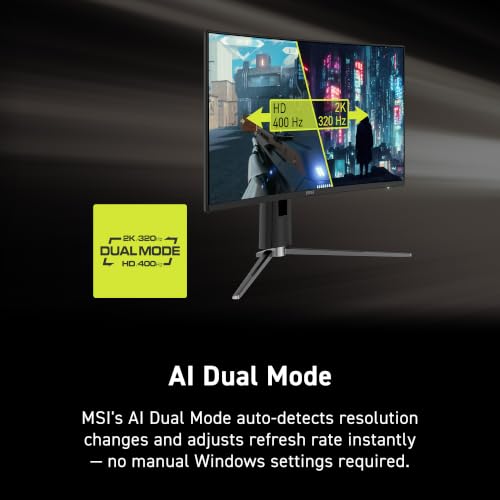 Image of msi MAG 274CQPDF X32 27-inch 2560 x 1440 (QHD) Gaming Monitor, AMD FreeSync Premium, Dual Mode with WQHD 320Hz and HD 400Hz, HDR Ready, HDMI, VGA Port, VESA, Tilt, 0.5ms, Black
