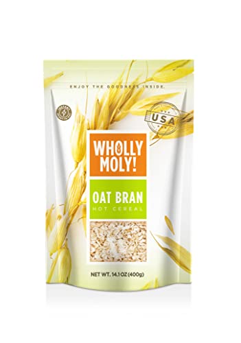 Wholly Moly! Oat Bran, Instant Oatmeal, Original 400g*1 Pack, High Fiber, No Sugar Added, All Natural, Vegan Friendly