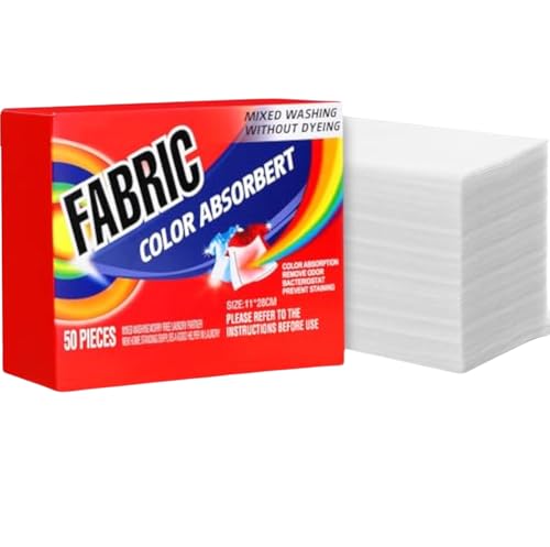 Dryer Sheets Color Absorbing Laundry Sheets 1 Box 50Pcs Prevent Bleeds and Runs Anti Dye Transfer Mite Removal Color Catcher Paper for Clothes Washing in Home or Apartment Use