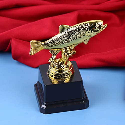 NUOBESTY 2PCS Kids Fish Trophy Gold Fishing Trophy Prêmio Prêmios de Recompensa Troféu Fish Recompen