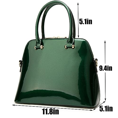 Bolso de hombro brillante de cuero patentado para mujer miniatura 5