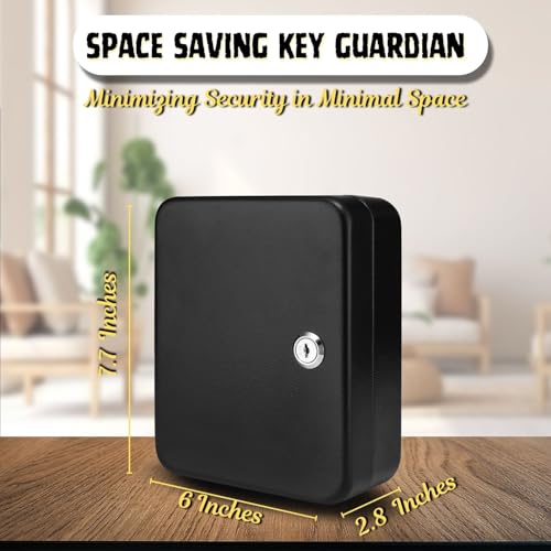 Flexzion Caixa de bloqueio de chave com suporte de parede com 40 porta-chaves organizador de armário