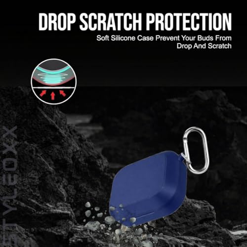 Image of Anvique Silicone Case Cover for Realme Buds Air 8, Dustproof and Shockproof Protection (Blue)