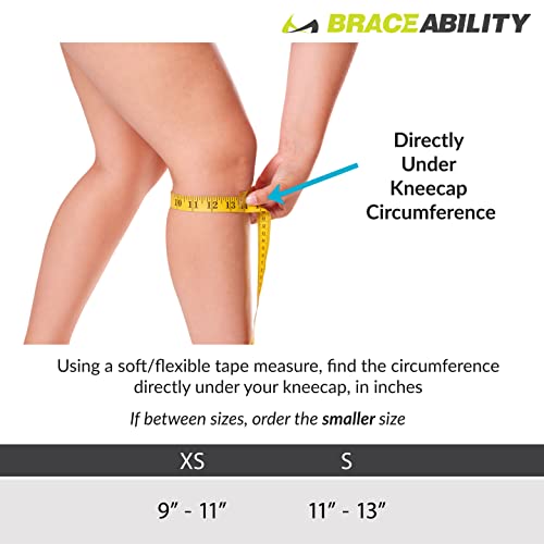 Braceability Kids Knee Band | Child Osgood Schlatter Strap For Jumpers Knee, Patella Tendonitis, Youth Sports Brace With Pad For Running, Soccer, Volleyball & Basketball (Small) #TOP1