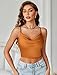 Avidlove Womens Silk Satin Camisole Y2k Tank Top Cowl Neck Cami Crop Trendy Going Out Tops Light Brown