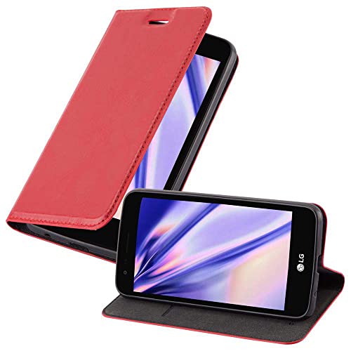 Cadorabo Funda Libro para LG K4 2017 en Rojo Manzana - Cubierta Proteccíon con Cierre Magnético, Tarjetero y Función de Suporte - Etui Case Cover Carcasa