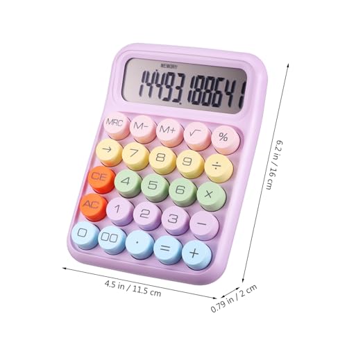 Calculadora básica morada OSALADI con pantalla LCD digital y diseño de escritorio portátil de 2 piezas 7