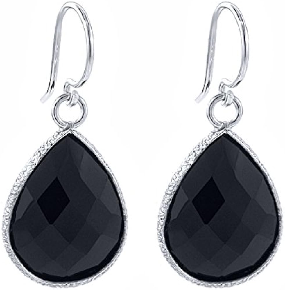 Amazon | [Gem Stone King] 13カラット ペアシェイプ ブラック