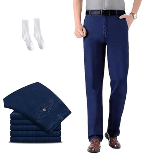 Senistyle Jeans for Men, JettJeans3 - Men's Classic Straight Fit Stretch Jeans for Older Men