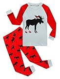Family Feeling Baby Girls Boys Long Sleeve Christmas Pajamas Sets 100% Cotton Pyjamas Toddler Infant Kids 18-24 Months Moose Reindeer
