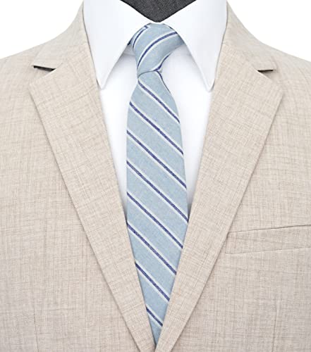 Image of BELLUNO Men's 2.5 inch Skinny Solid Cotton Linen Ties