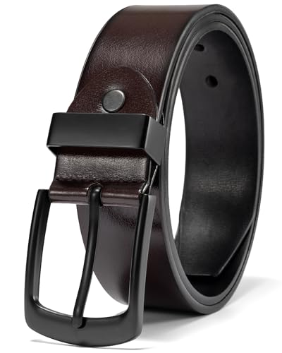 Image of maikun Mens Casual Dress Belt, Mens Leather Black Belt, Casual Wear Jeans Pants