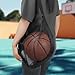 Yiju Basketball Net Carry Bag Shoulder Crossbody with Pocket Scratch Resistant Sports Training Ball Storage Bag for Soccer Outdoor, Black