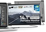 New Mobile Pixels Duex Max 14.1' Portable Monitor, Full HD 1080P IPS Auto Rotated Laptop Screen Extender, USB A/Type-C USB Powered Plug and Play, Windows/Mac/Android/Switch Compatible (Gunmetal Grey)