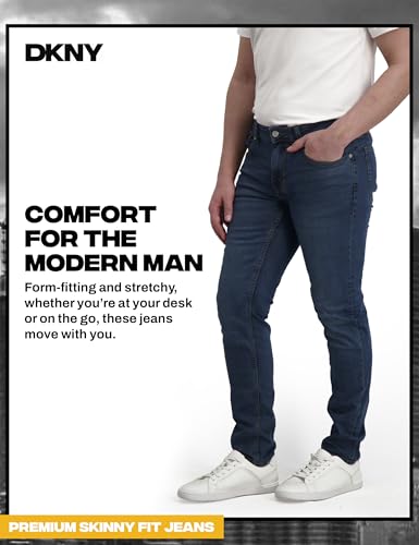 Image of DKNY Men's Skinny Jeans - Premium Soft Stretch Denim Pants | Skinny Fit Jeans for Men