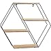 Stilista® Étagère Murale hexagonale, testée sans substances nocives, étagère Murale, étagère Flottante, Couleur Bois Clair