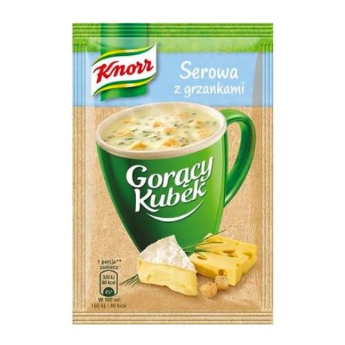 Polish Hamper Bag Cellophane Bag KNORR Gorący Kubek Hot Cup Instant Soup with noodles or croutons 5 x 15g assorted flavours tomato soup,goulash soup, forest mushroom soup,zurek,cucumber soup,