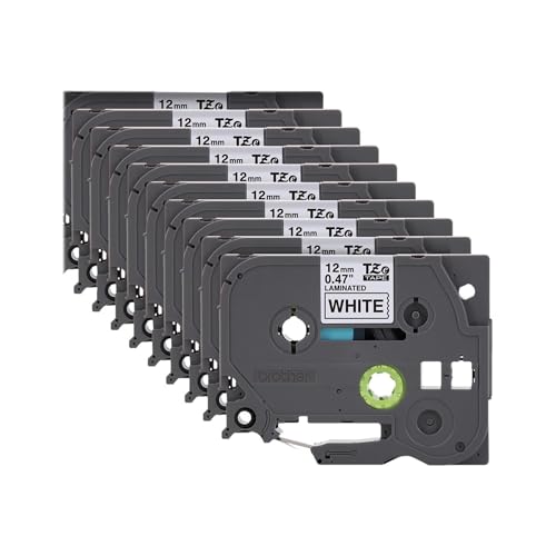 Image of Brother Genuine P-Touch, TZe-231 10-Pack Tape (TZE23110PK) a€ (0.47a€) x 26.2 ft. (8m) (Pack of 10) Laminated P-Touch Tape, Black on White