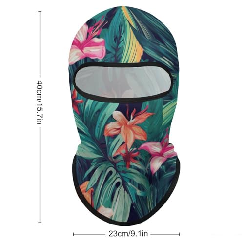 Balaclava con hojas florales tropicales para hombre y mujer, máscara facial con protección solar, transpirable, para senderismo, ciclismo, correr y conducir miniatura 2