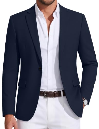 Image of COOFANDY Mens Sport Coat Casual Blazer One Button Business Suit Jacket