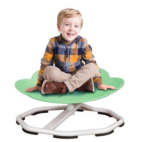 Qusases Sensory Swivel Chairs for Kids, Spinning Chair for Autistic Kids, Sit and Spin Sensory Toys, Training Body Coordination, Autism ADHD Chairs Indoor Outdoor Play Equipment (Green)