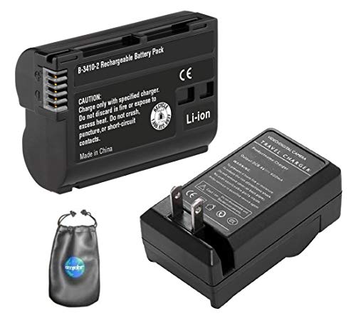 s-enel15 digitale sostituzione batteria + caricatore da viaggio per Nikon ENEL15 1 V1 D600 - include accessori Lens Pouch grigio