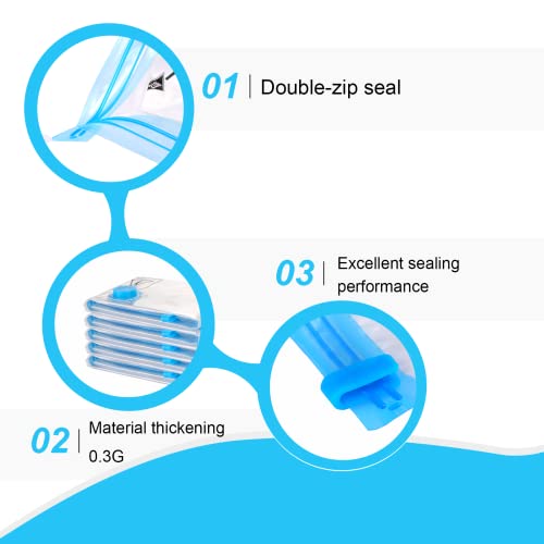 Supfoo 12 Pack Vacuum Storage Bags(4 Jumbo/4 Large/4 Medium) Space Saver Bags Compression Bags,Vacuum Seal Bags For Clothing,Comforters,Blankets,Mattress,Duvets,Pillows,Hand Pump Included #TOP4